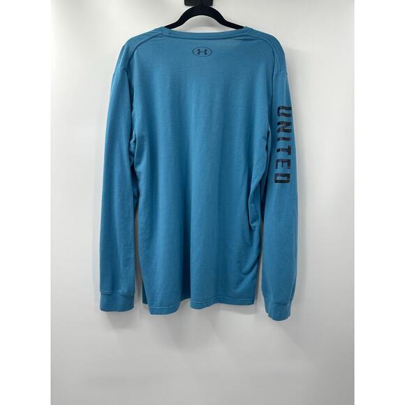 Under Armour Project Rock Veterans‎ Day USA By Sea Shirt LS Mens Large Blue - Picture 6 of 7